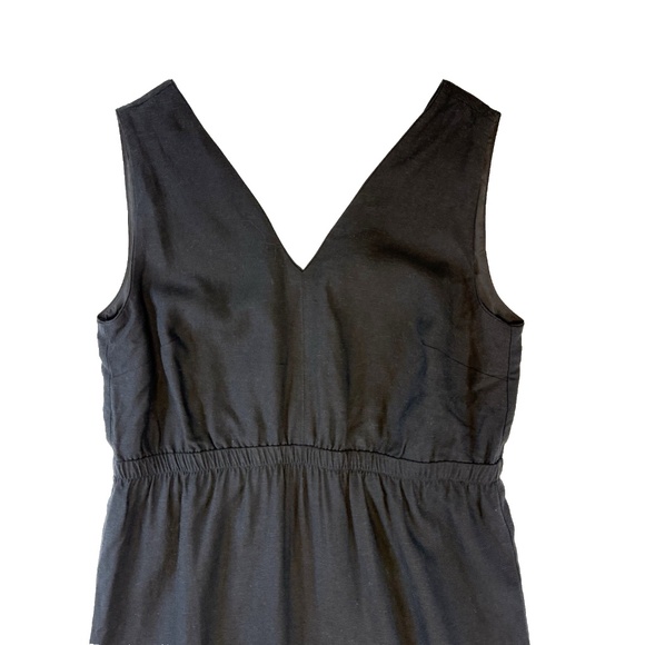 Ann Taylor Size 10 Black Double V Sheath Dress Sleeveless Linen Blend NWT $149 - Picture 9 of 15